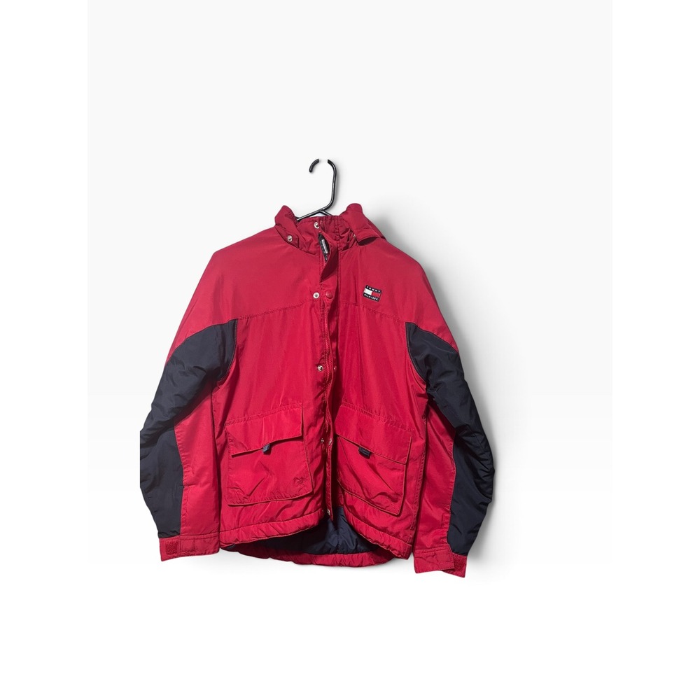 Vintage 90s Tommy Hilfiger Sailing Jacket Windbreaker Red Navy Men's Medium